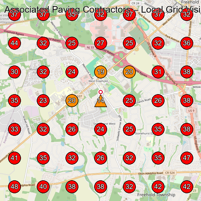Associated Paving Contractors GeoGrid visibility map for Paving Contractor in Jackson Township